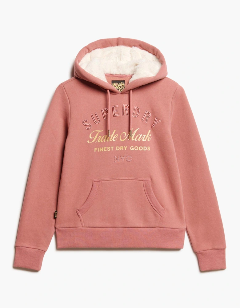 Luxe Metallic Logo Hoodie - Pink