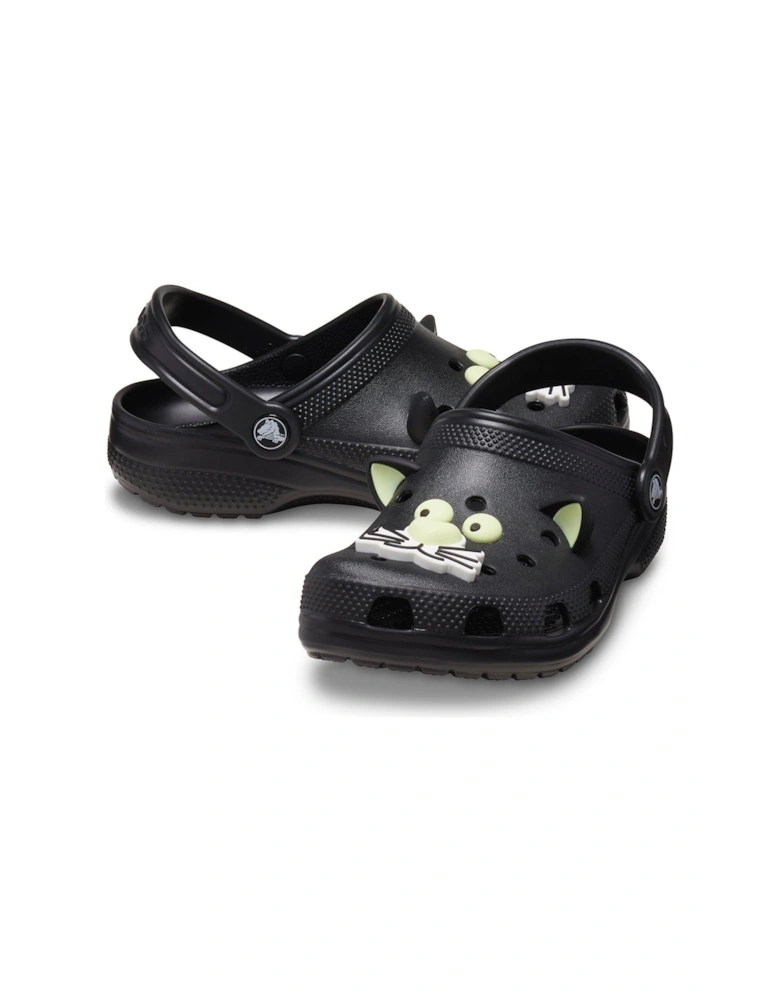 Kids Classic Glow Black Cat Clog - Black