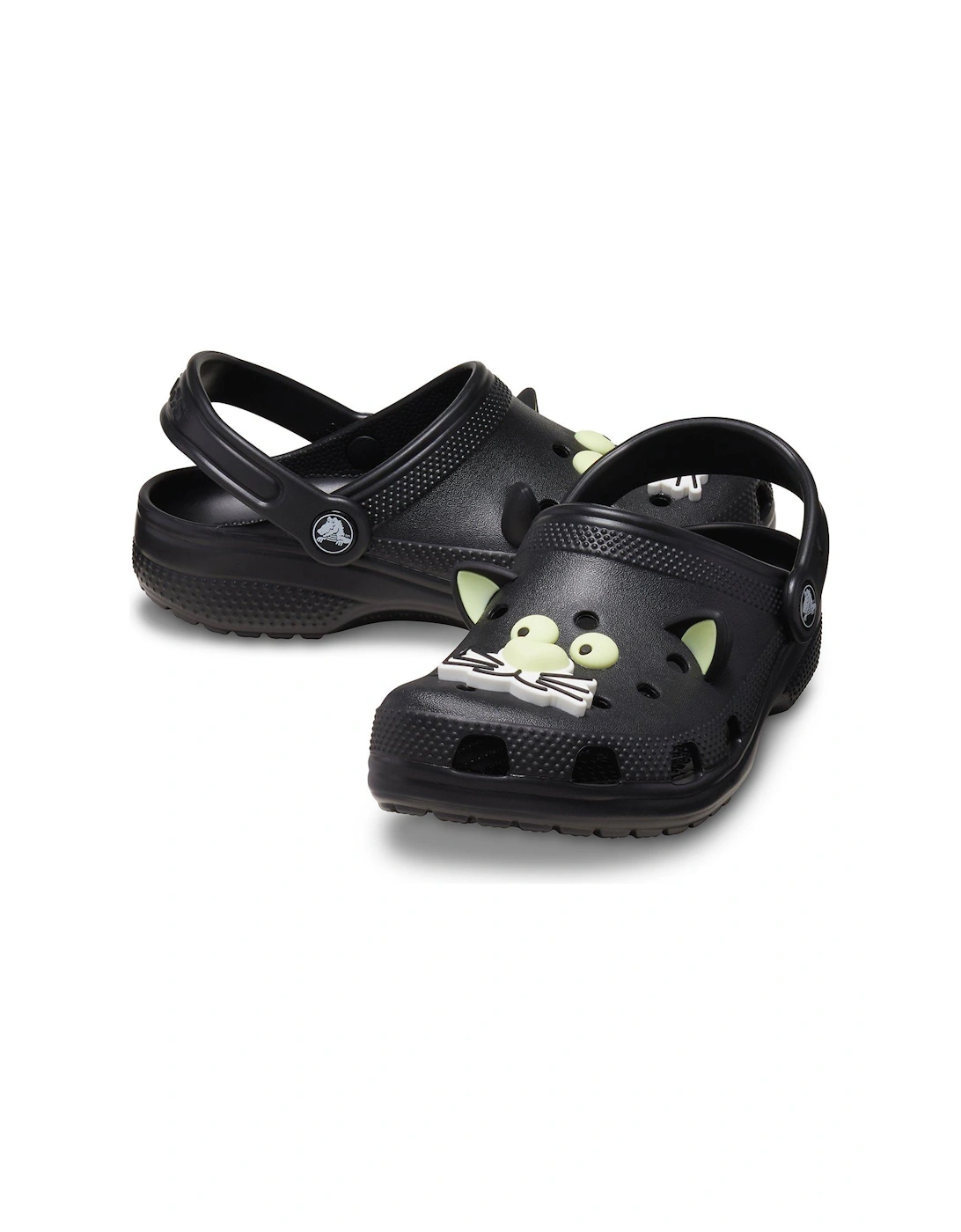 Kids Classic Glow Black Cat Clog - Black