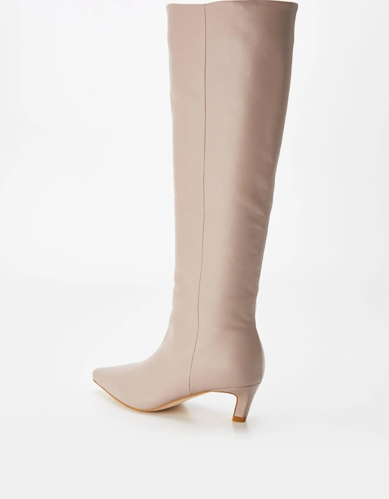 Flaura Knee High Boot - Taupe - Grey