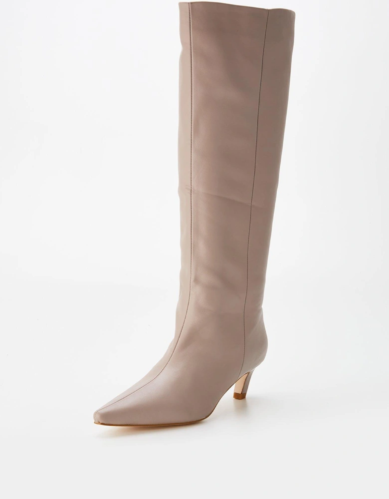 Flaura Knee High Boot - Taupe - Grey