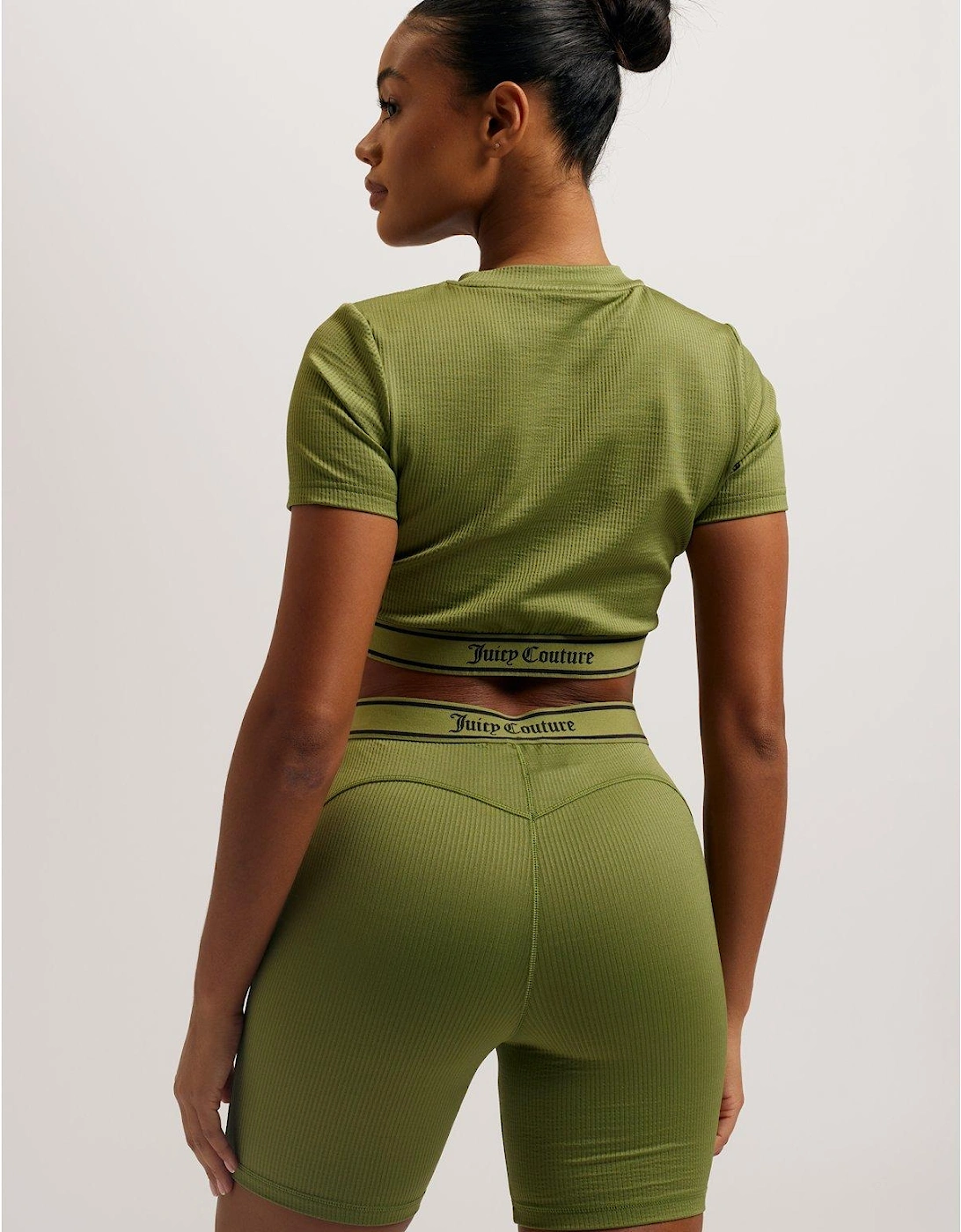 Rib Short Sleeve Top - Green