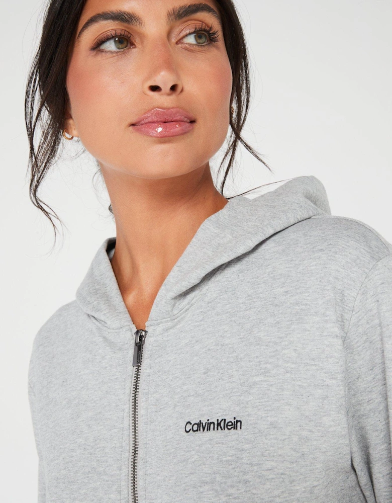 New Modern Cotton Lounge Zip Up Hoodie - Grey