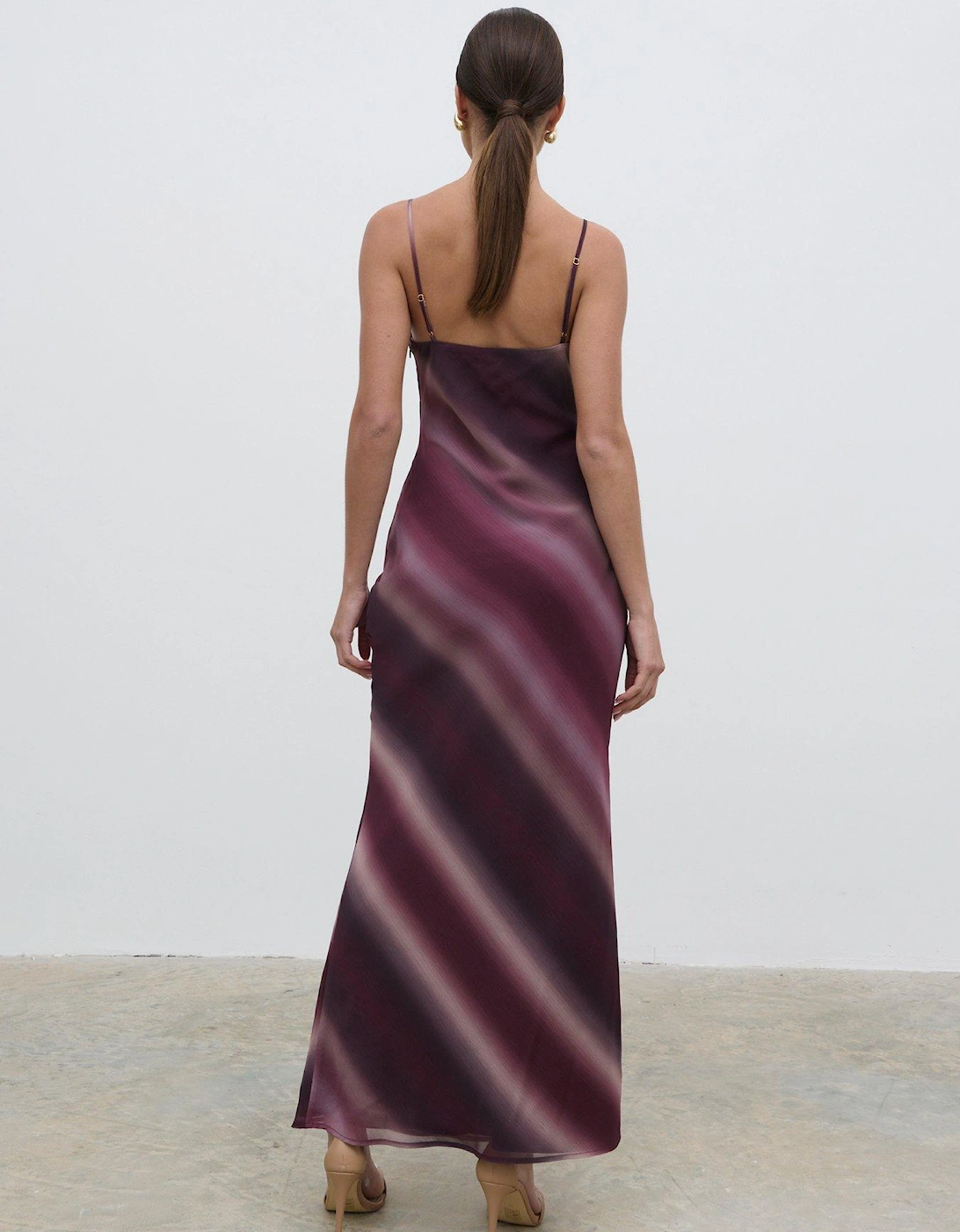 Keisha Asymmetric Cowl Maxi Dress - Wine - Red