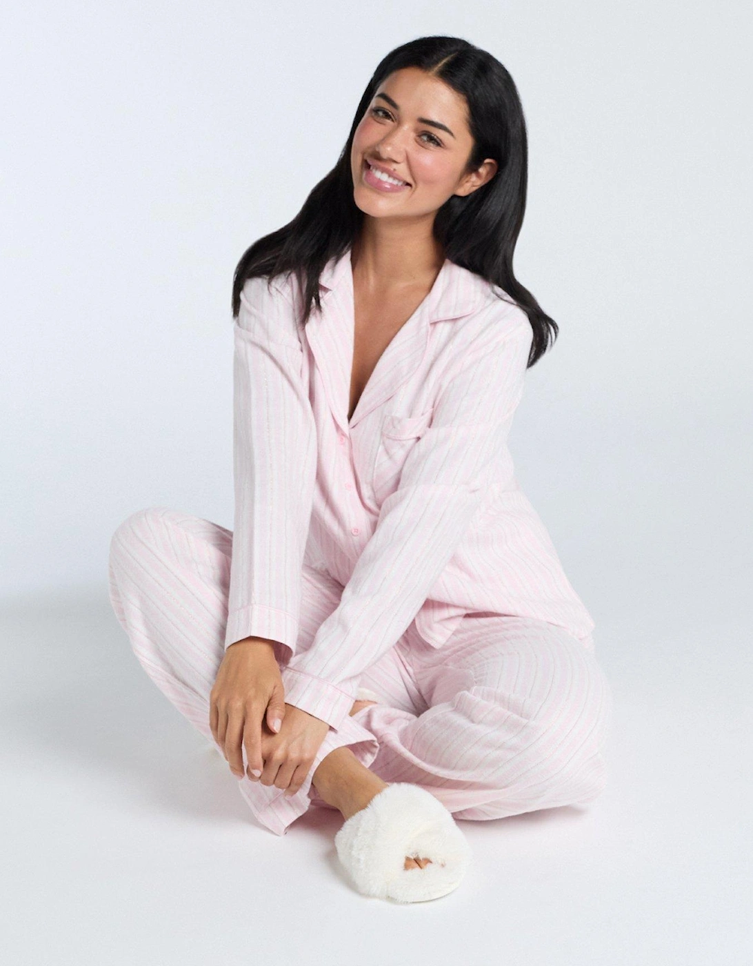 Striped Cotton Pj In A Bag - Pink Mix