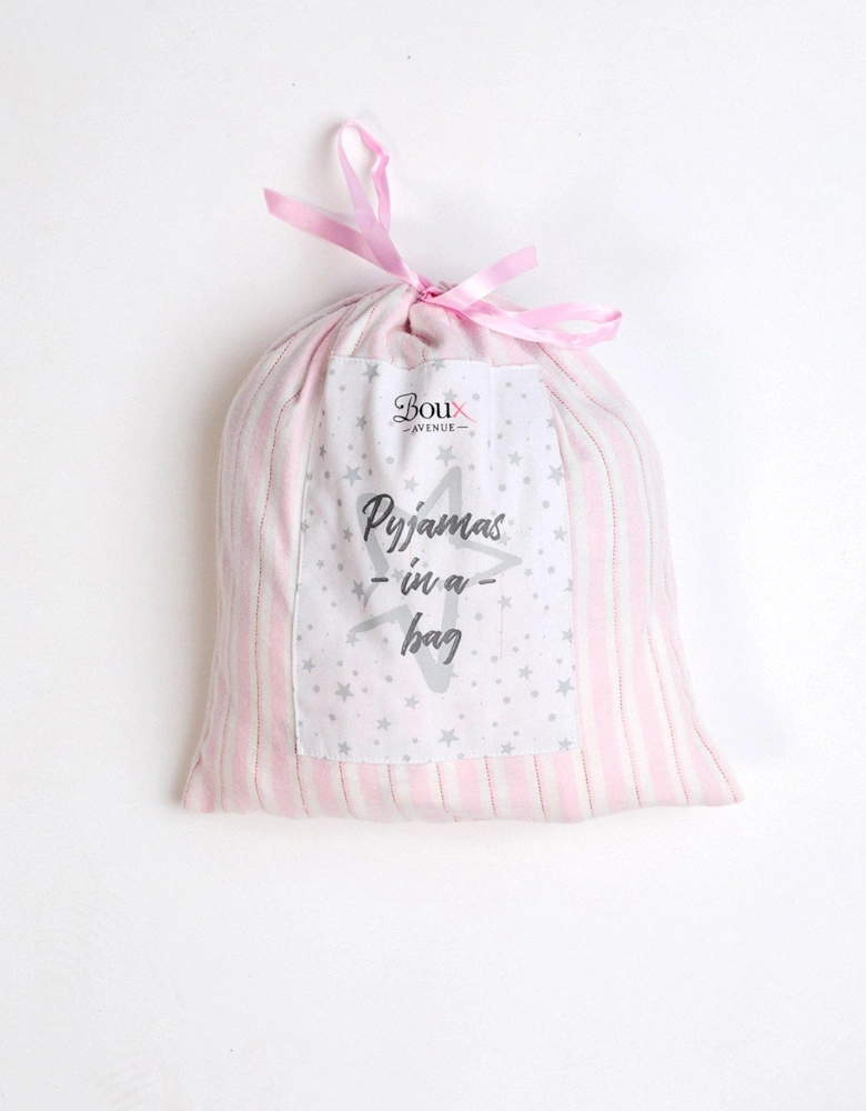 Striped Cotton Pj In A Bag - Pink Mix