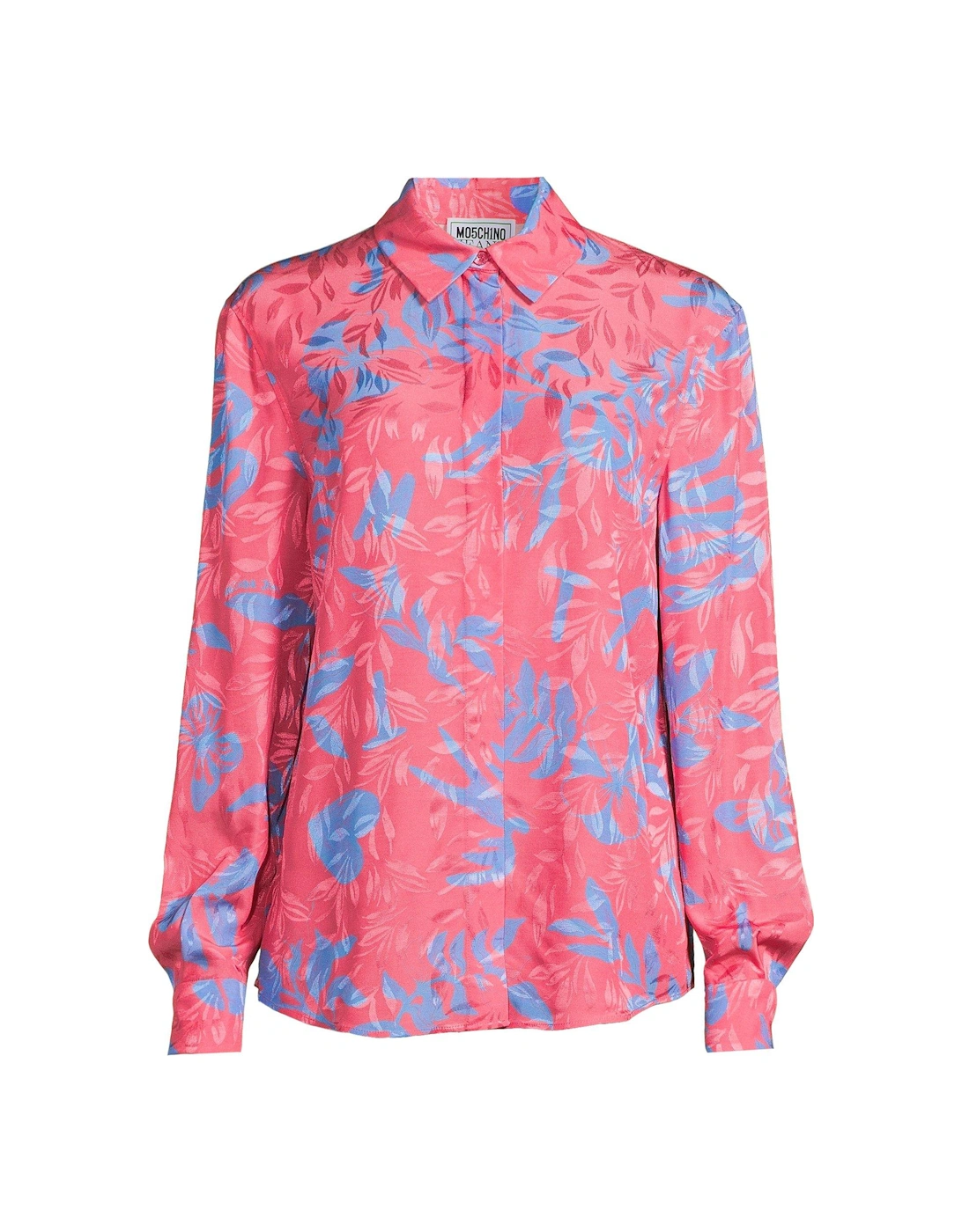 Printed Long Sleeve Button Down Shirt - Pink