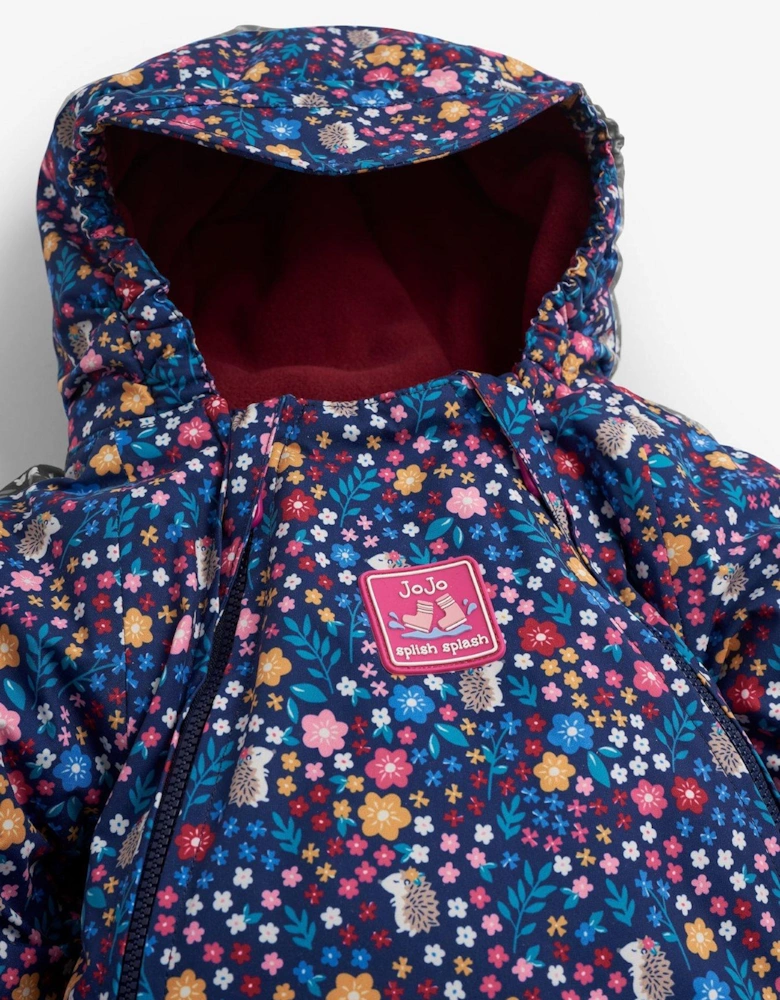 Girls Waterproof Fleece Lined All-in-one - Navy