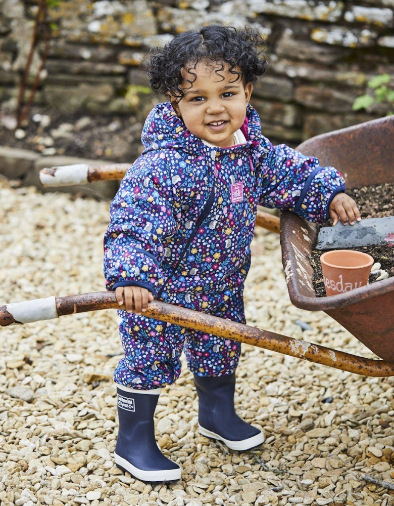 Girls Waterproof Fleece Lined All-in-one - Navy