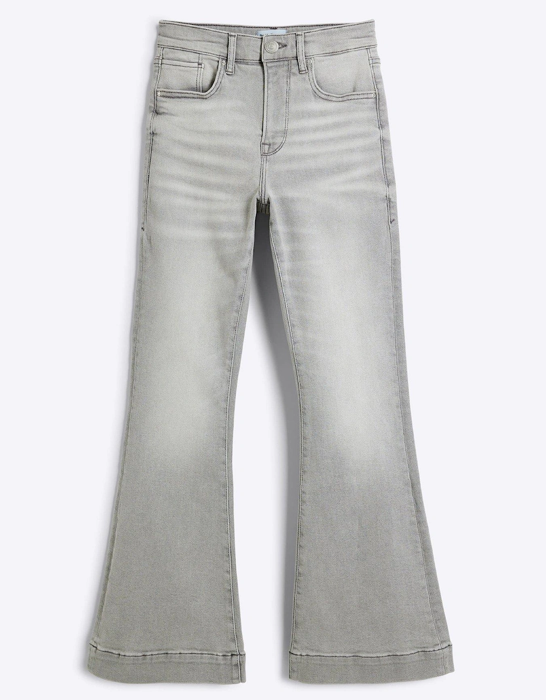 High Rise Tummy Hold Flare Jeans - Light Grey