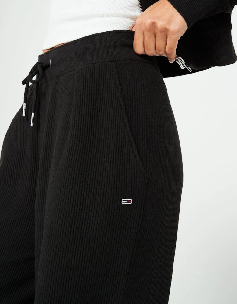 Ribbed Sweatpants - Black