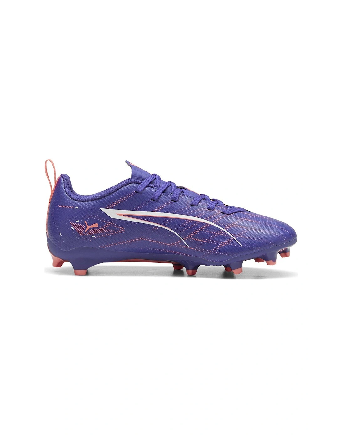 Junior Ultra 5 Play Firm Ground Football Boots-White - Blue/Purple