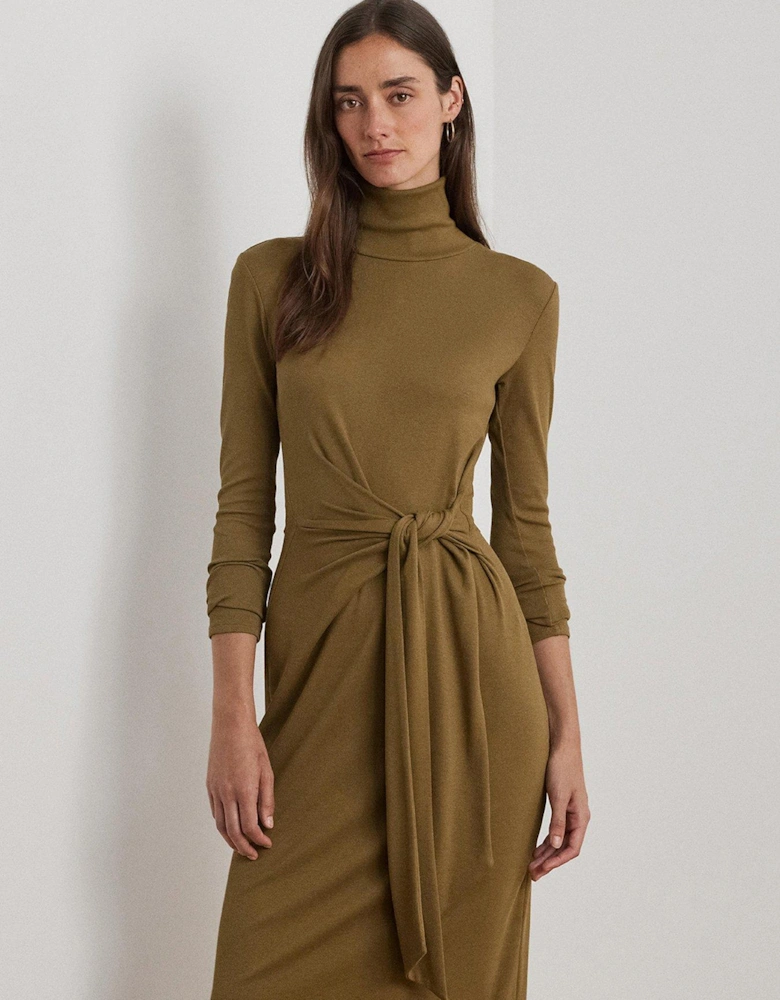 Montiva Long Sleeve Jumper Dress - Brown