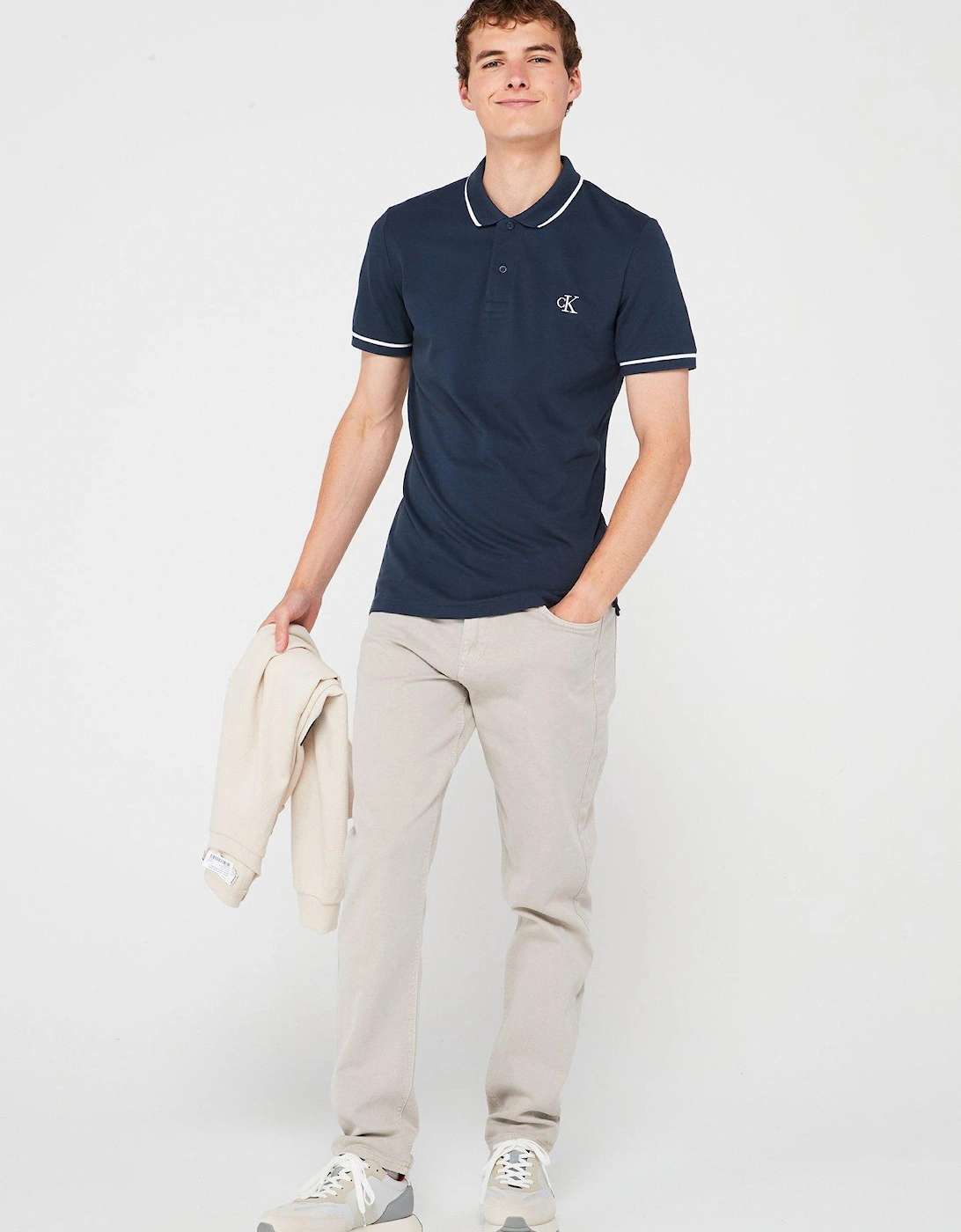 Tipping Slim Fit Polo Shirt - Blue