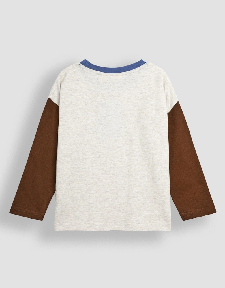 Boys Bear Print Top - Beige