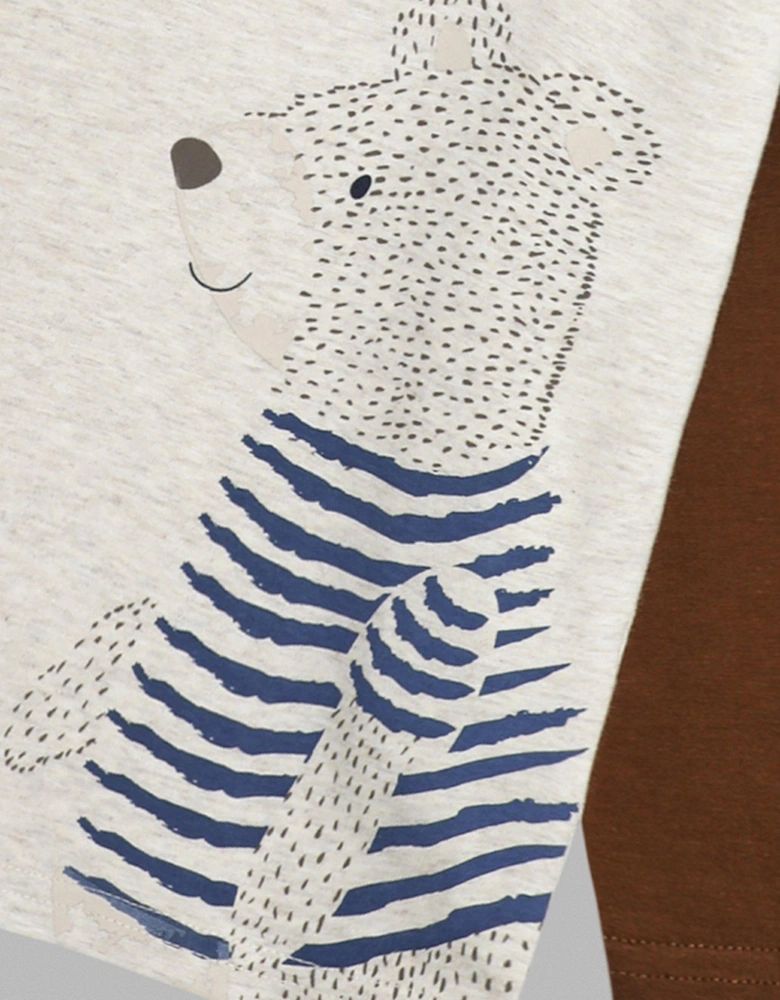 Boys Bear Print Top - Beige