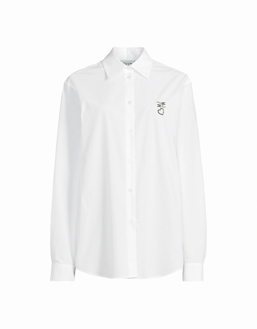 Logo Long Sleeve Button Down Shirt - White