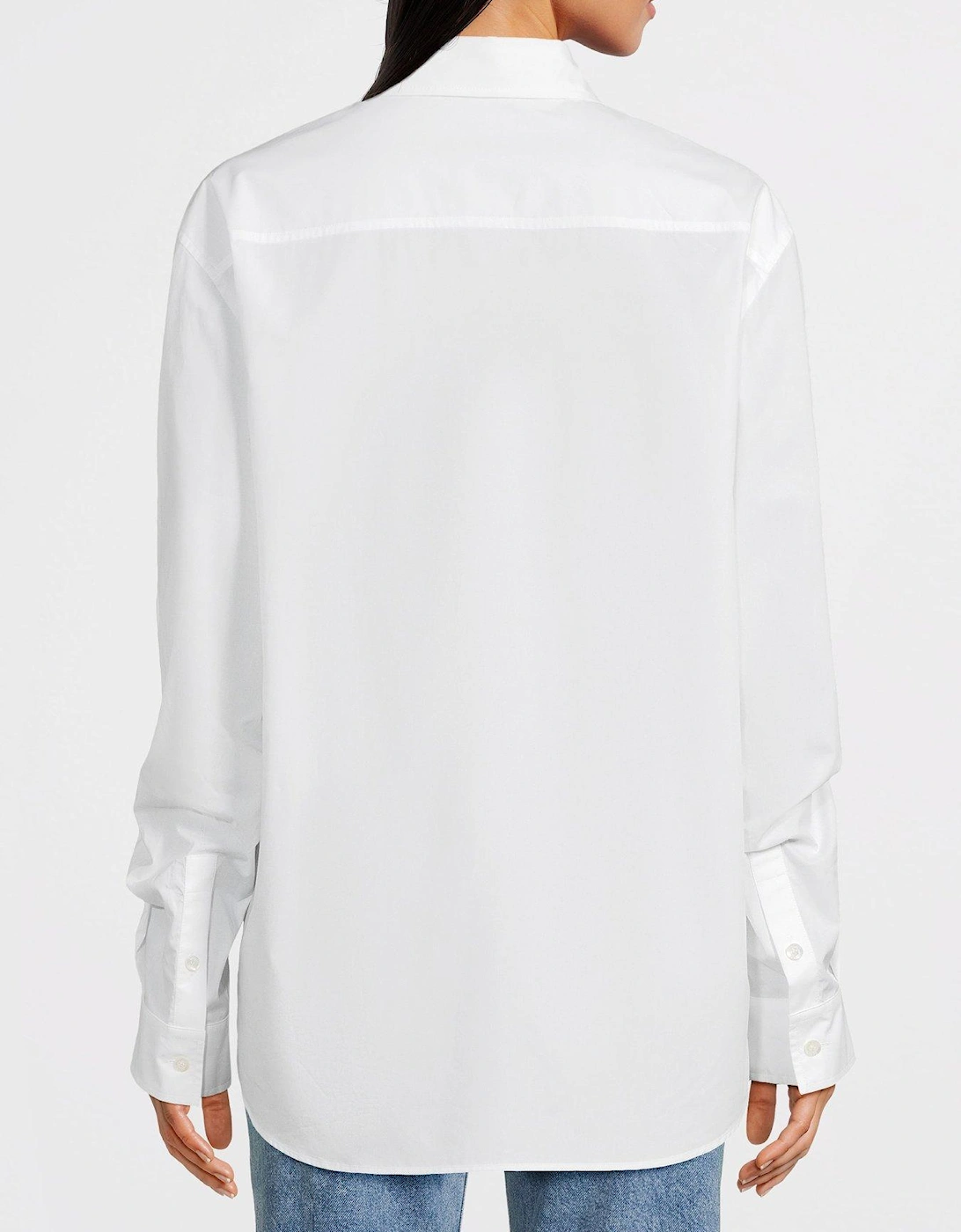 Logo Long Sleeve Button Down Shirt - White