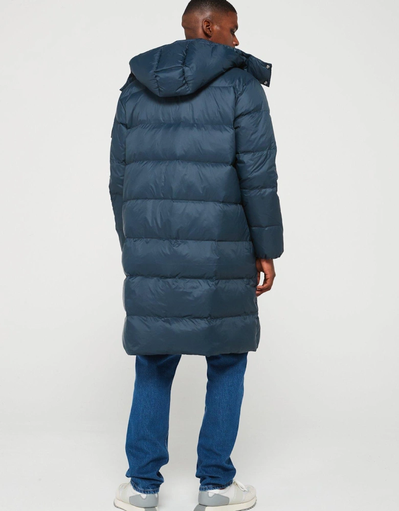 Essentials Down Longline Parka - Navy