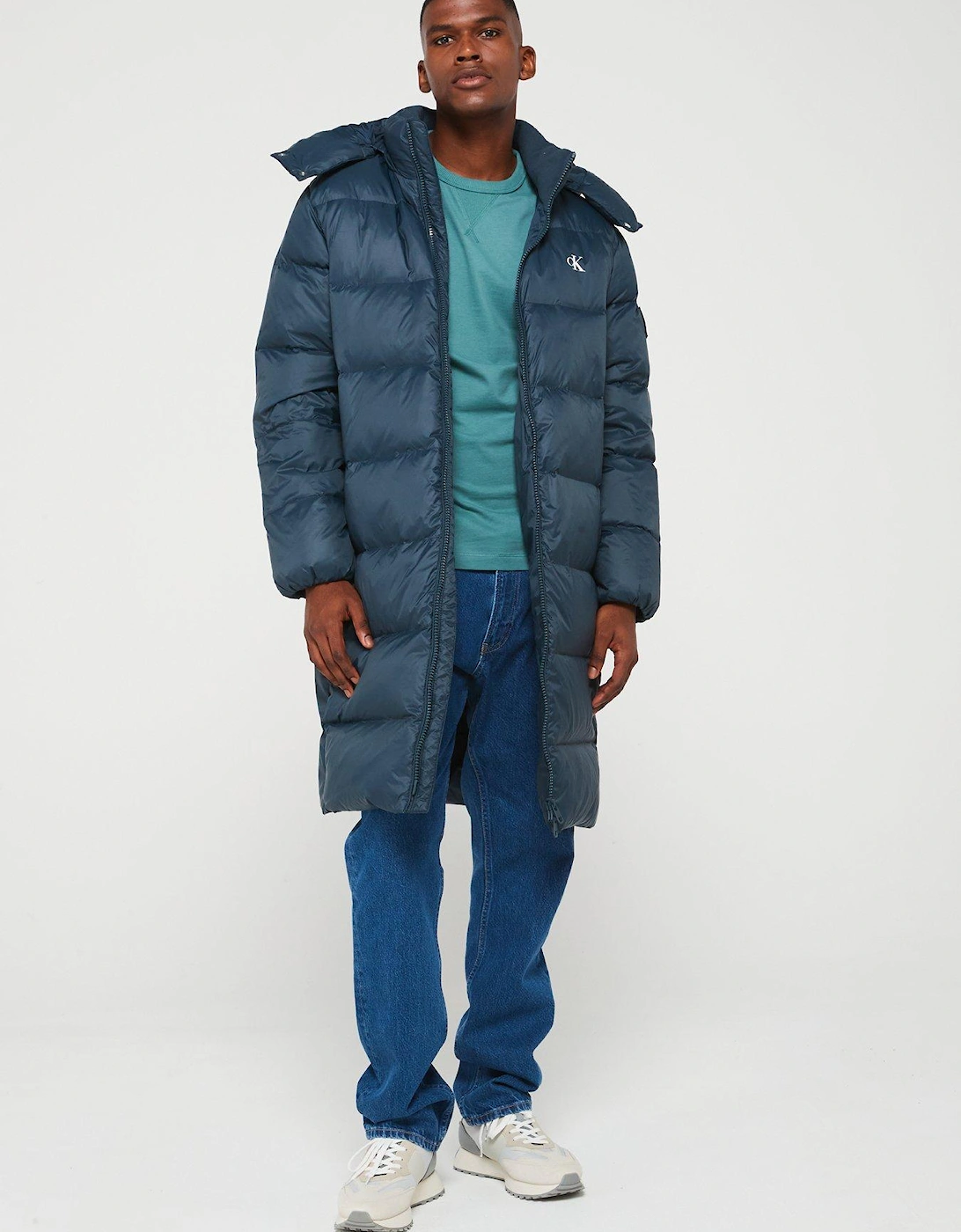 Essentials Down Longline Parka - Navy