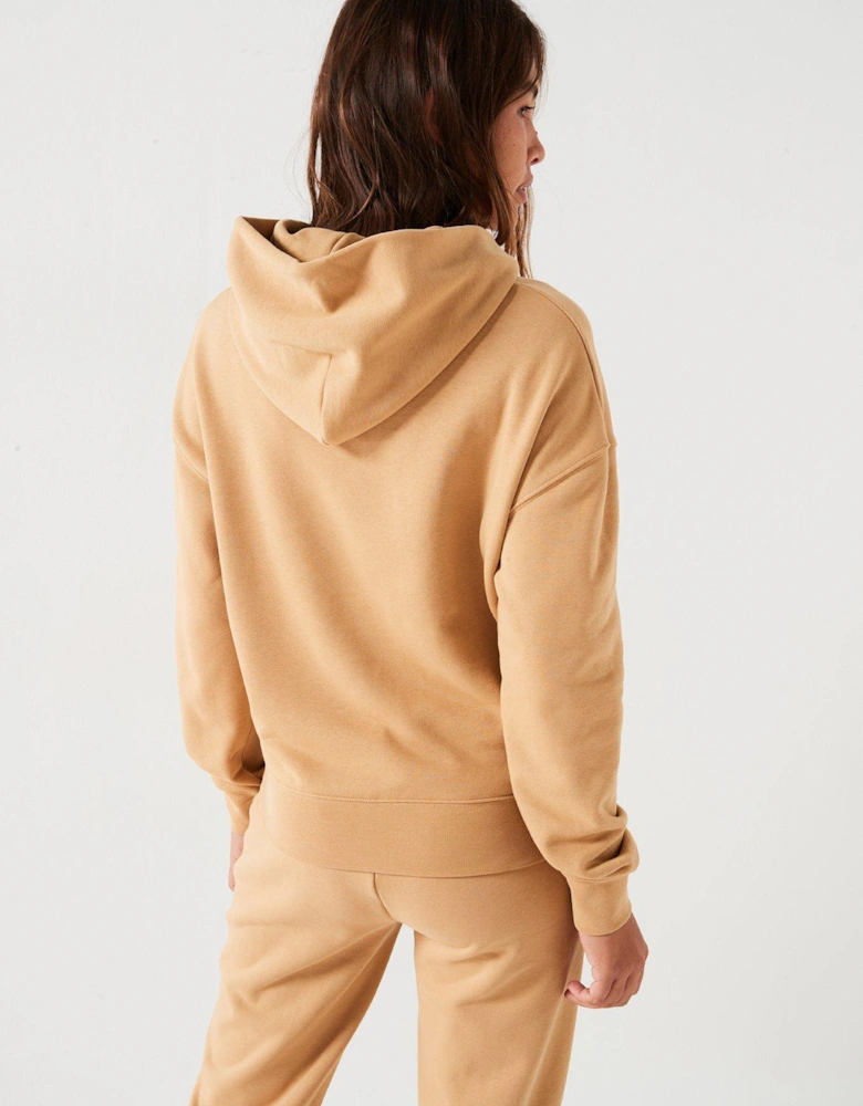 Nano Logo Relaxed Hoodie - Brown - Beige