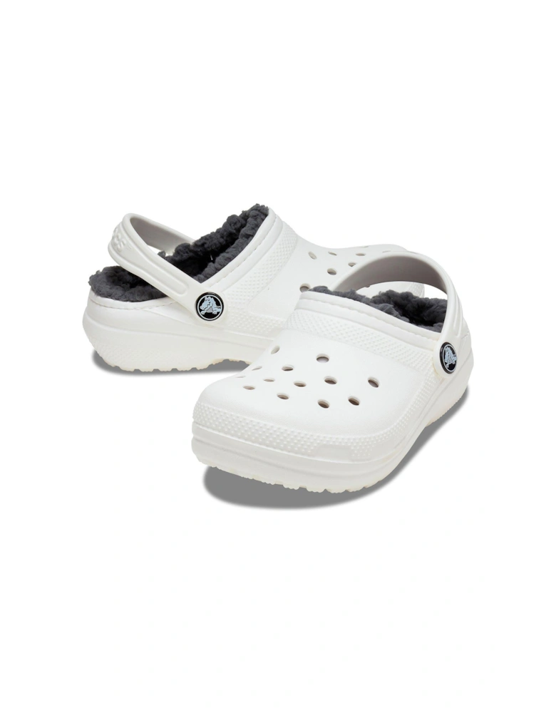 Kids Classic Lined Clog Sandal - White