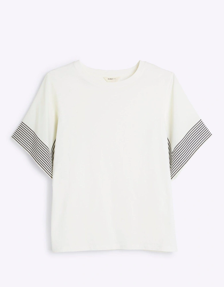 Hybrid Sleeve T-Shirt - Cream