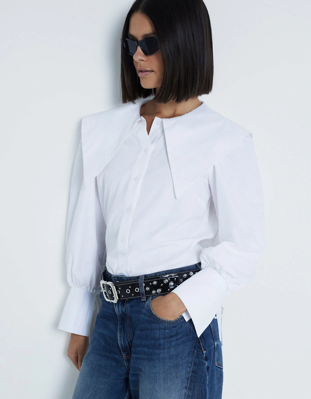 Large Collar Blouse - White