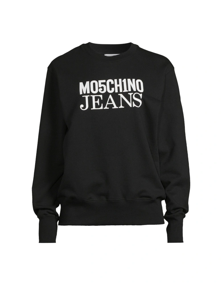 Large Logo Crew Neck Sweatshirt - Black