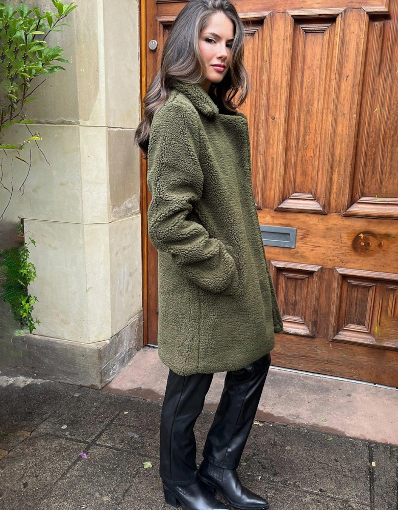 Teddy Coat - Khaki - Green