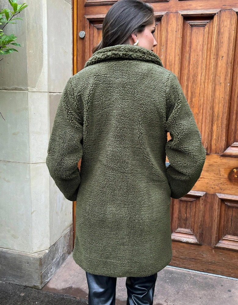 Teddy Coat - Khaki - Green