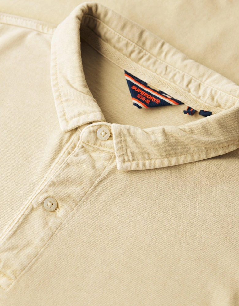 Studios Long Sleeve Slim Fit Jersey Polo Shirt - Beige