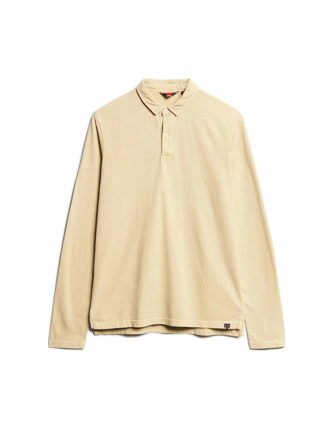 Studios Long Sleeve Slim Fit Jersey Polo Shirt - Beige