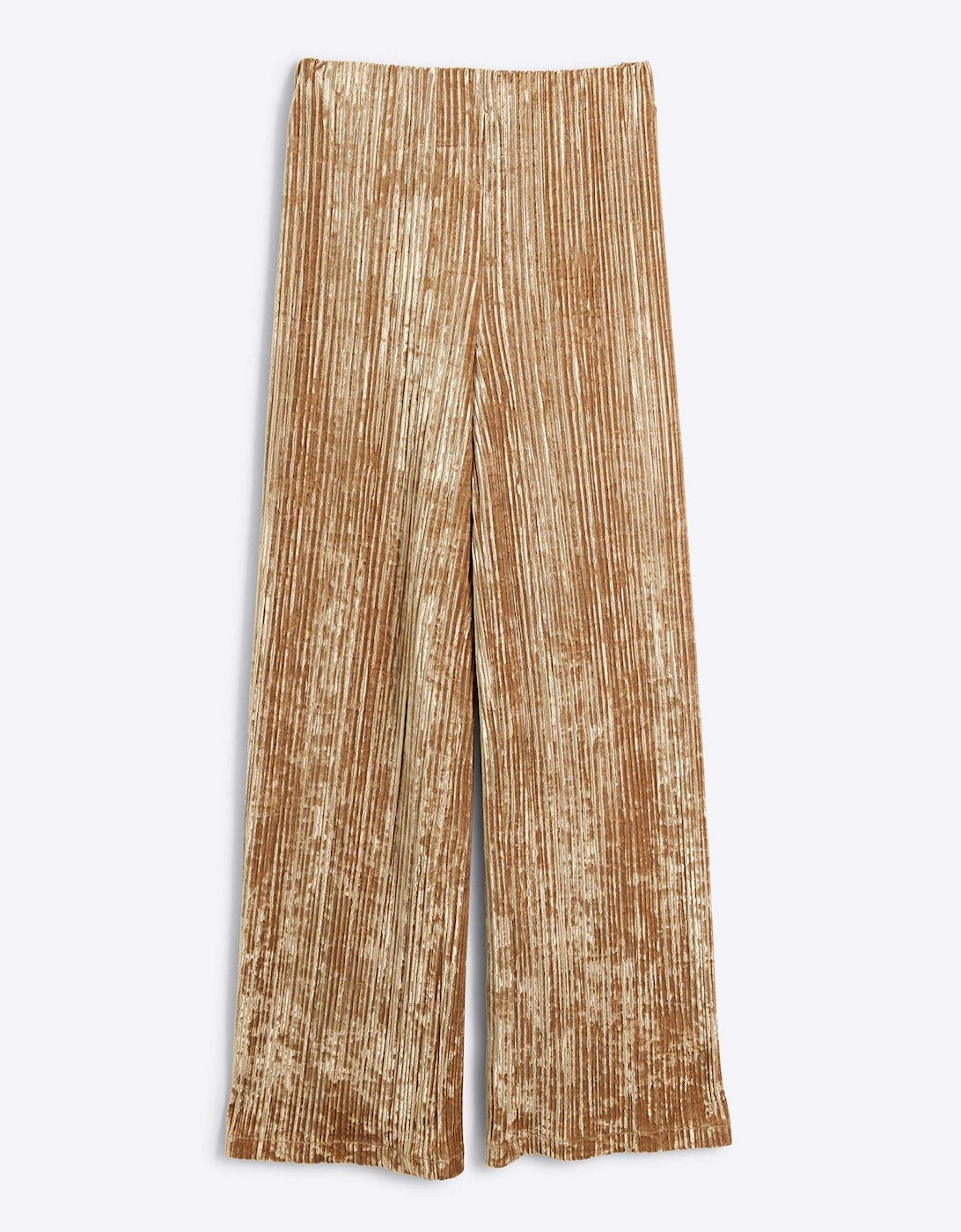 Velvet Plisse Trousers - Cream