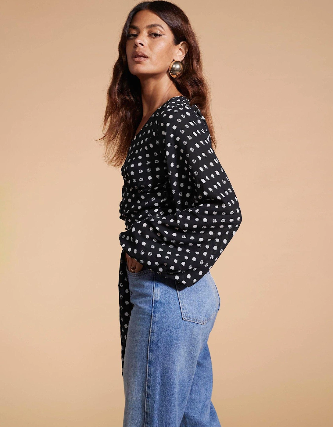 Polka Dot Blouse - Black