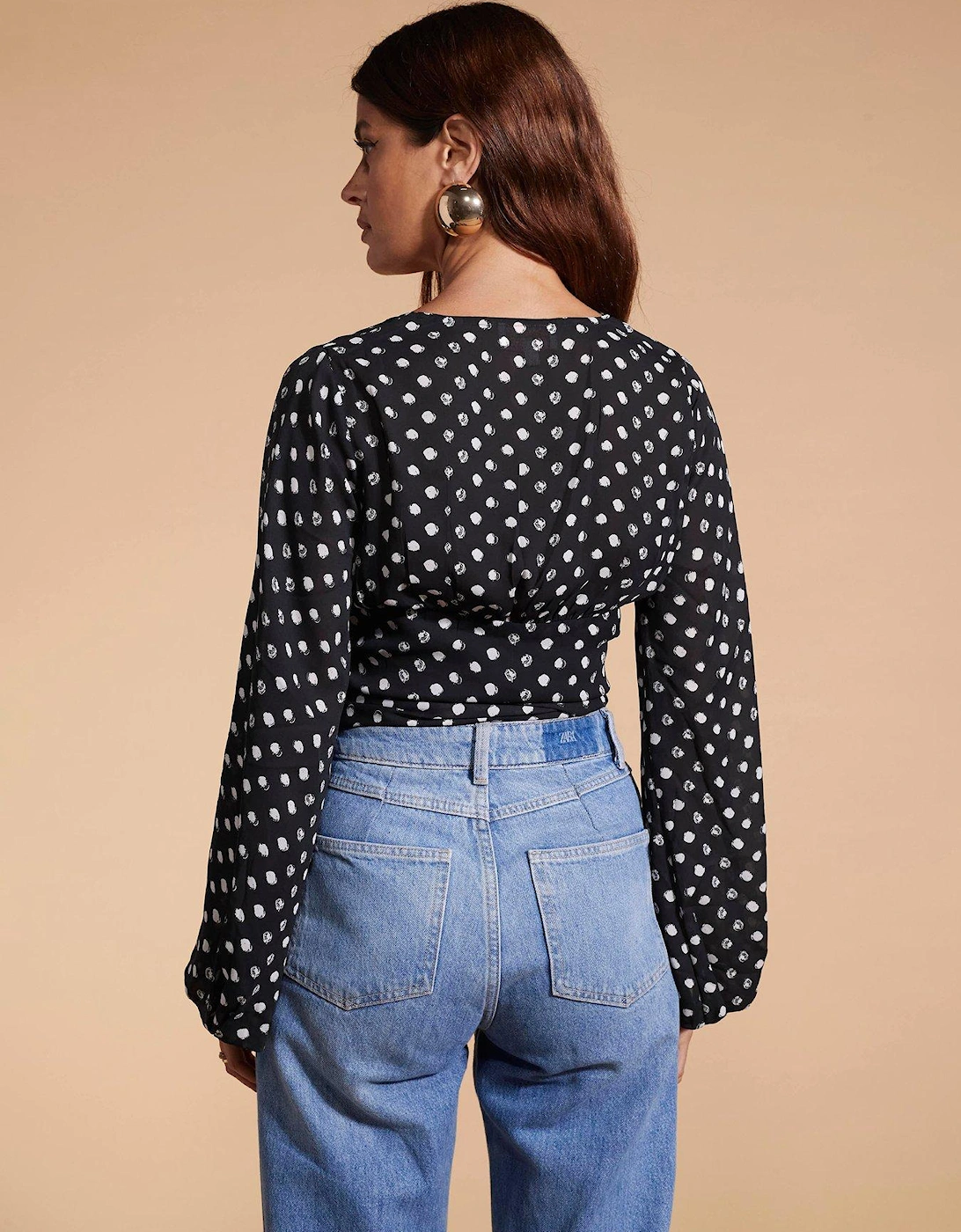 Polka Dot Blouse - Black