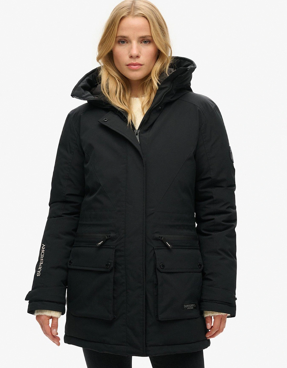 City Padded Parka Jacket - Black