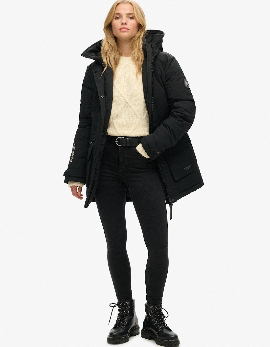 City Padded Parka Jacket - Black