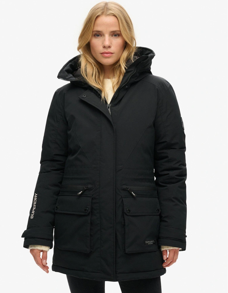 City Padded Parka Jacket - Black