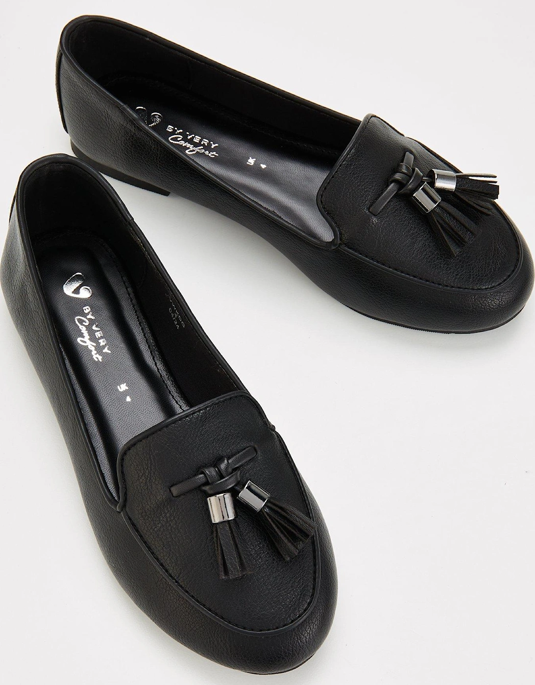 Wide Fit Soft Square Toe Comfort Loafer Shoe - Black