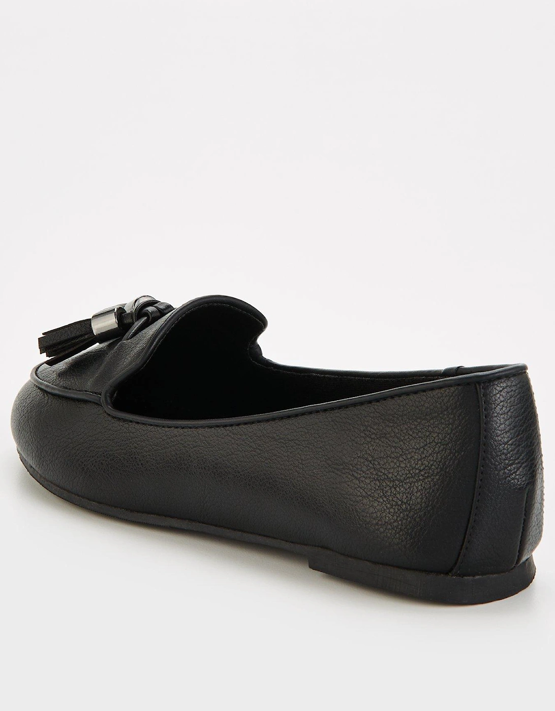 Wide Fit Soft Square Toe Comfort Loafer Shoe - Black