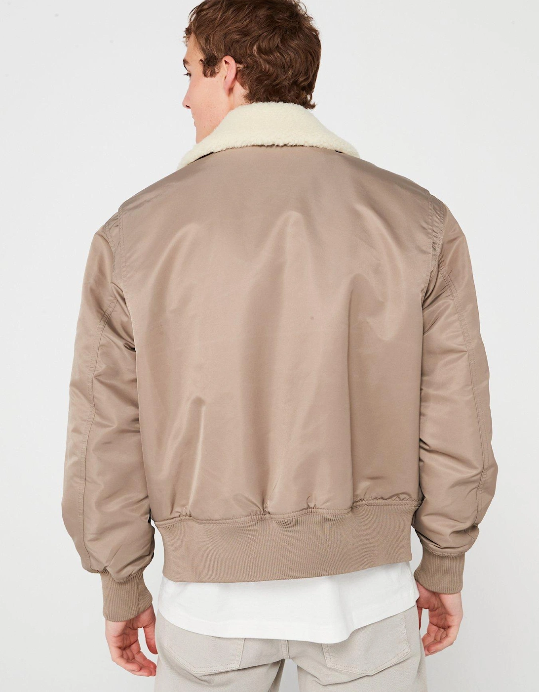 Aviator Sherpa Bomber Jacket - Natural