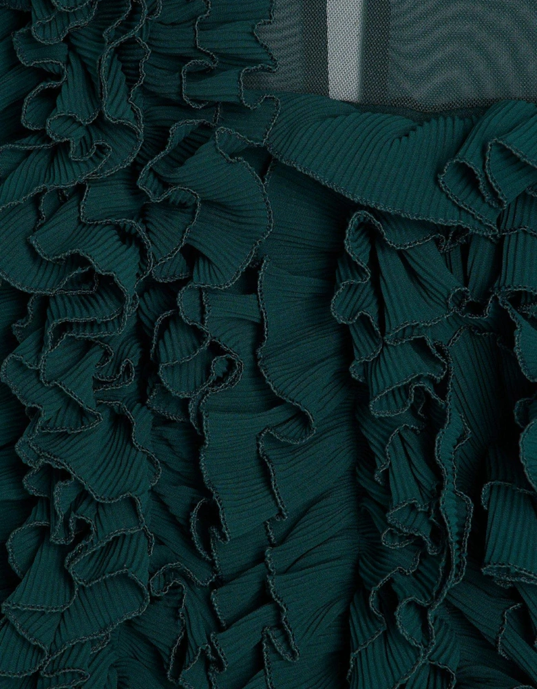 Volume Frill Jumpsuit - Dark Green