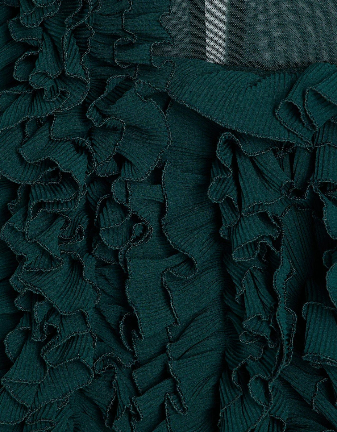 Volume Frill Jumpsuit - Dark Green