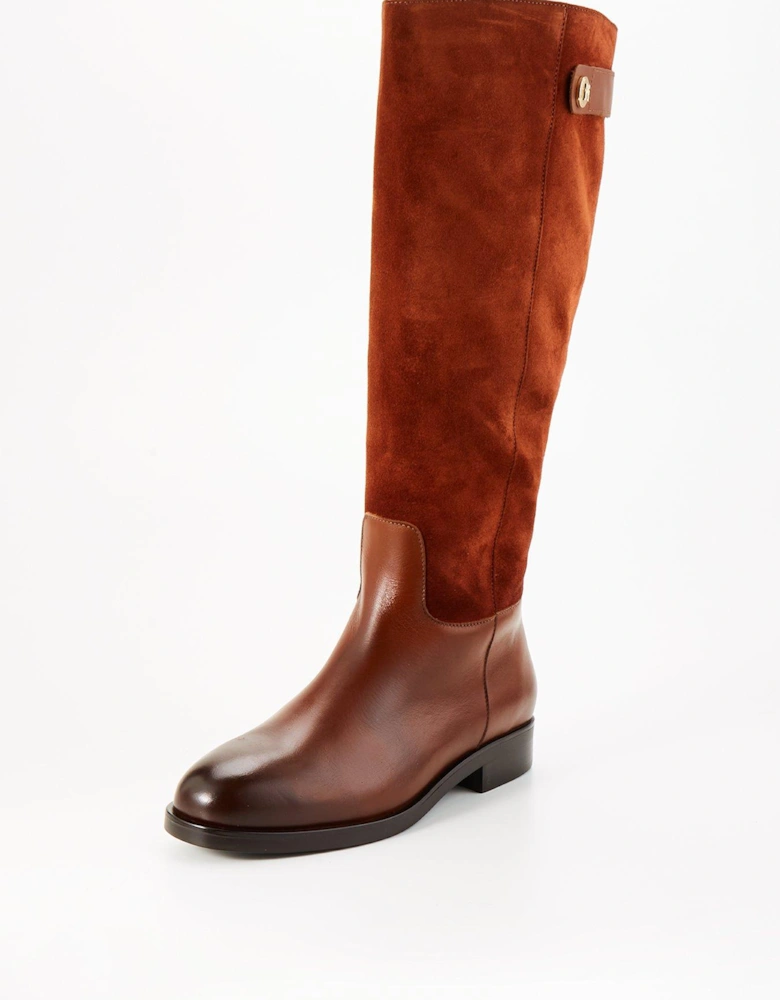 Leather Riding Boots - Brown