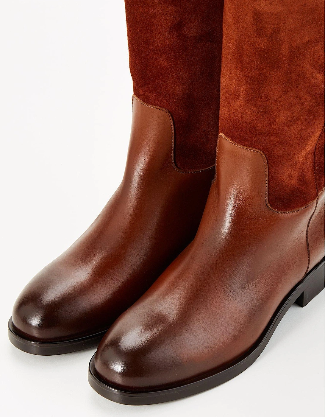 Leather Riding Boots - Brown