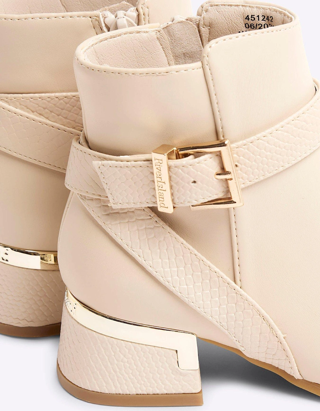 Girls Heeled Ankle Boot - Cream