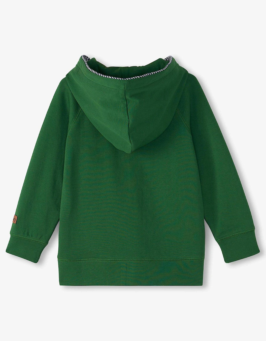 Boys Slub Jersey Zip Through Hoodie - Green