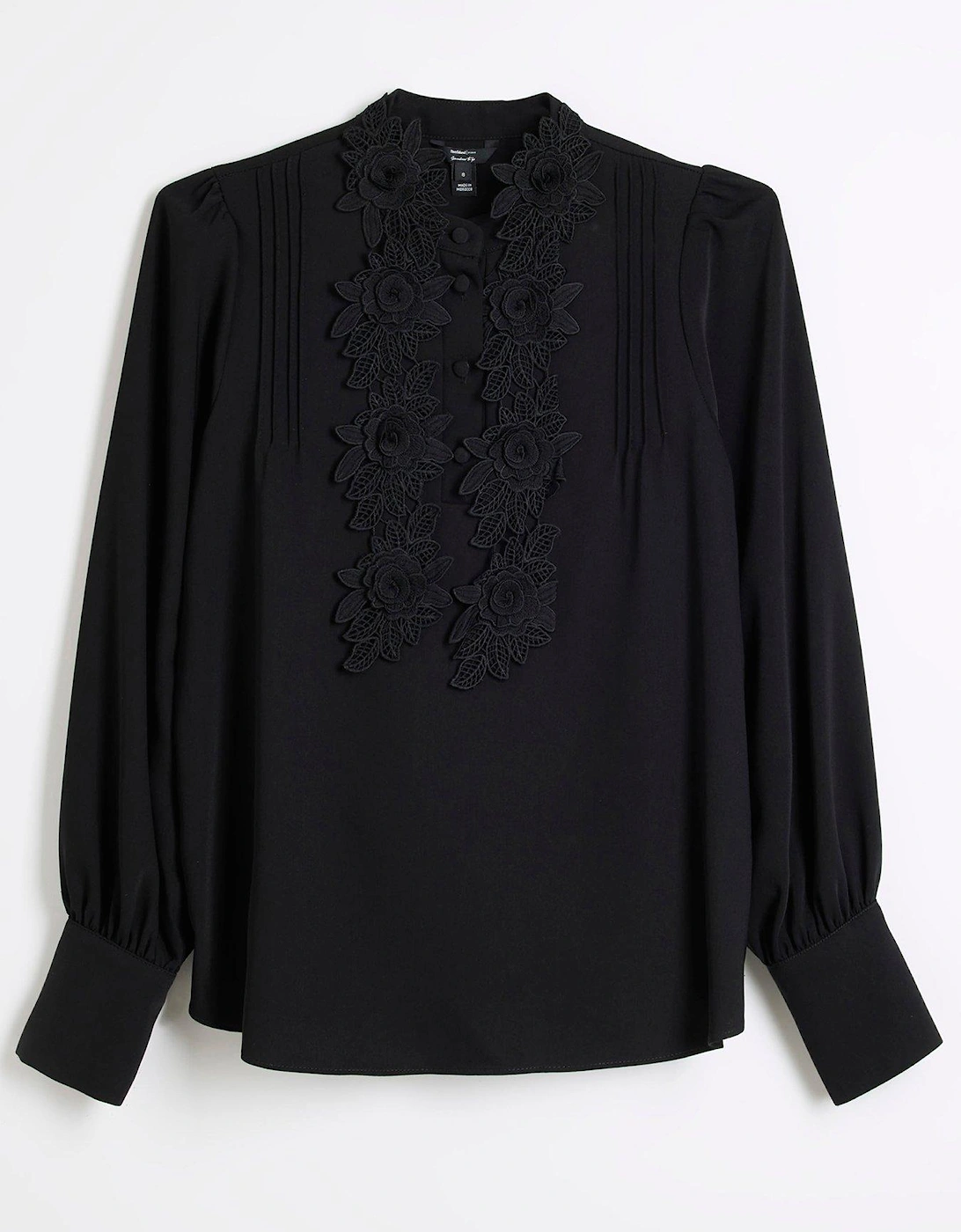 Floral Crep Blouse - Black