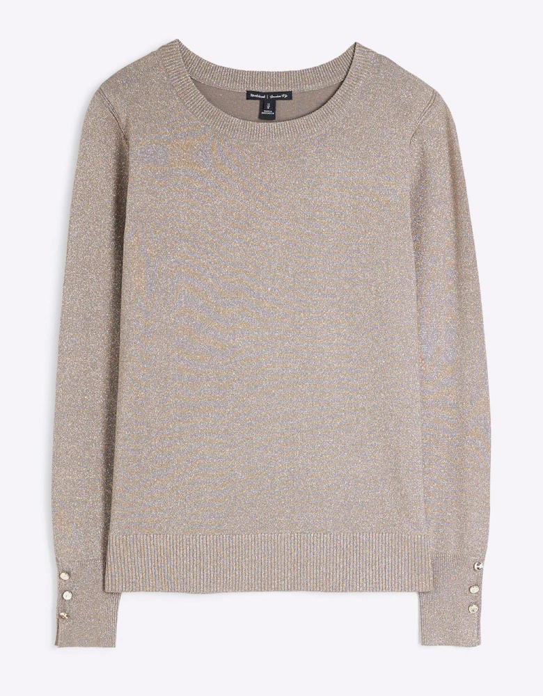 Fine Knit Crew Top - Gold